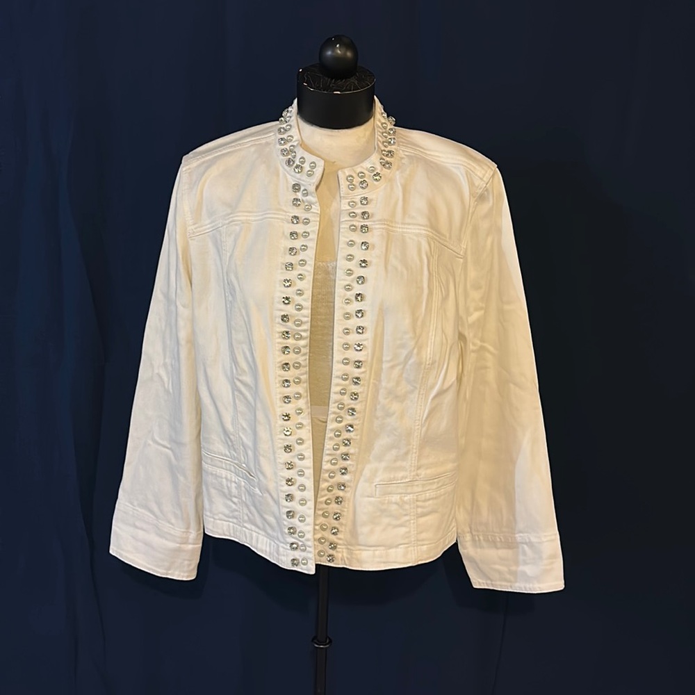 NWT Chico white denim jacket